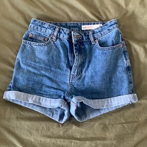 ASOS DESIGN denim Ritson mom shorts in blue